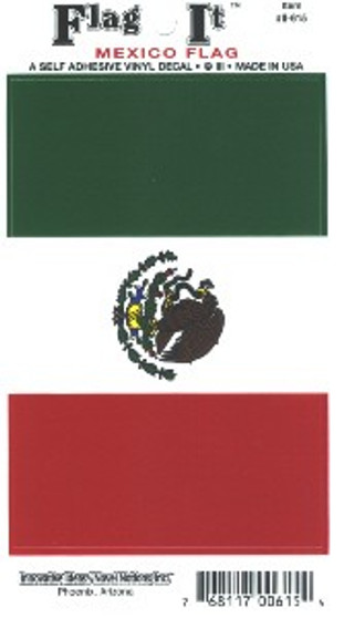 Mexico Flag 3.5x5" Self Adhesive Decal