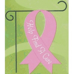 Pink Ribbon Garden Flag