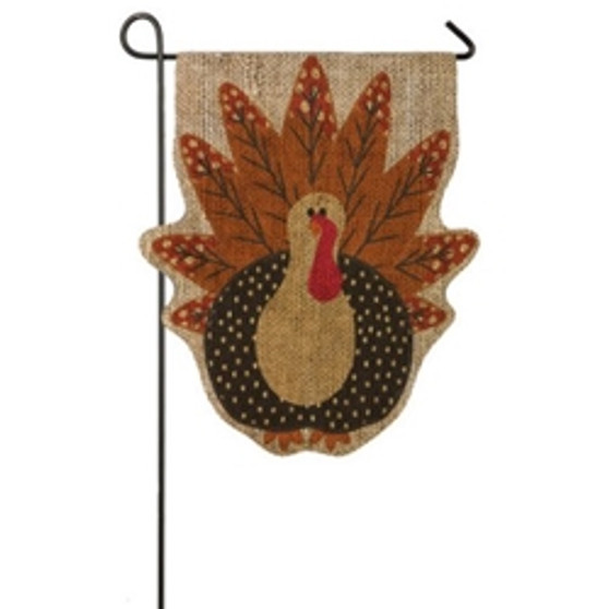 Burlap Turkey Garden Flag