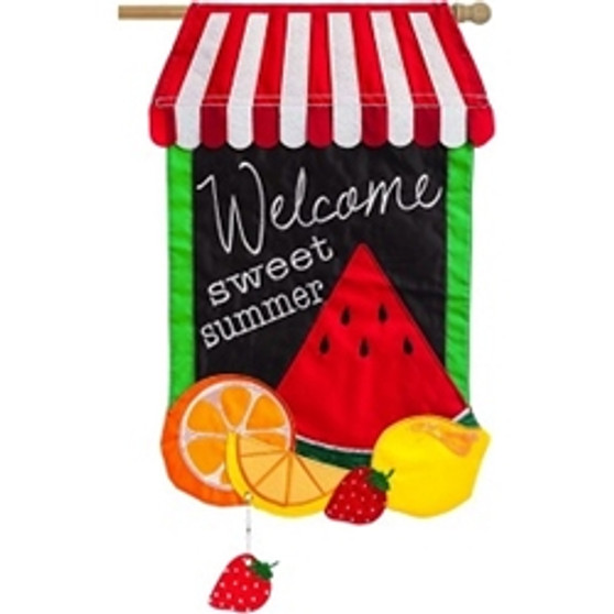 Summer Fruit Appliqué Flag