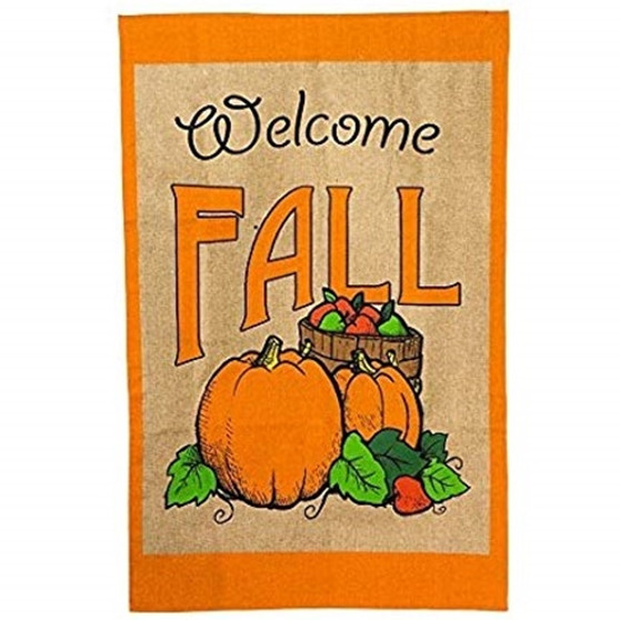 Welcome Fall Burlap Flag