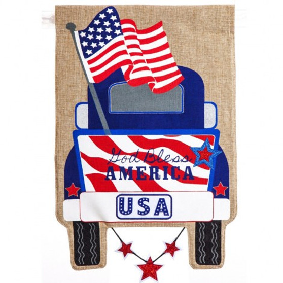 Patriotic Pick-Up Truck