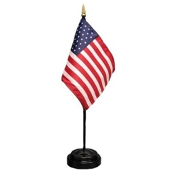 US  4x6" Silky Rayon, Printed Flag