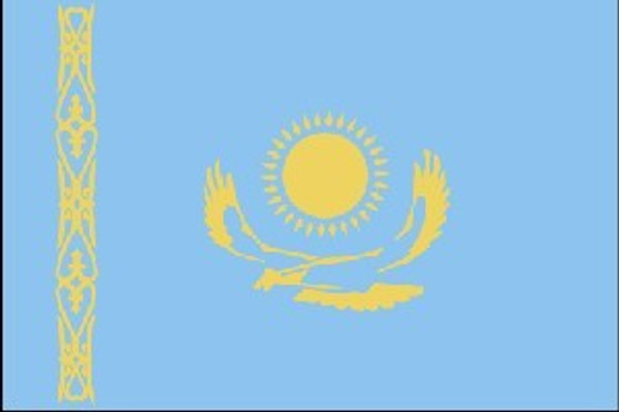 Kazakhstan 3X5' Solar-Max Dyed Nylon Outdoor Flag