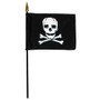 Jolly Roger Flag, Rayon, 4" x 6"