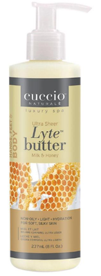 Cuccio Naturale Lyte Ultra Sheer Body Butter Honey and Soy Milk 8 oz
(New Packaging) Cuccio Naturale Lyte Ultra Sheer Body Butter Honey and Soy Milk 8 oz
(New Packaging)