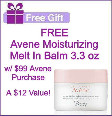 FREE Avene 3.3 oz Moisturizing Melt In Balm