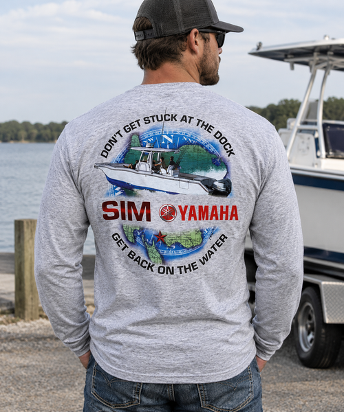 SIM YAMAHA ASH GREY LONG SLEEVE T-SHIRT