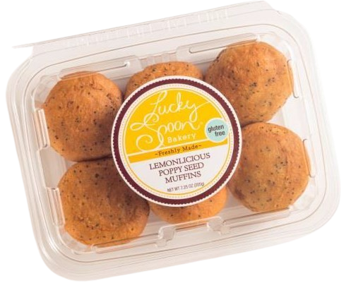 Lucky Spoon Gluten Free Lemonlicious Poppy Seed Muffins, 6pk