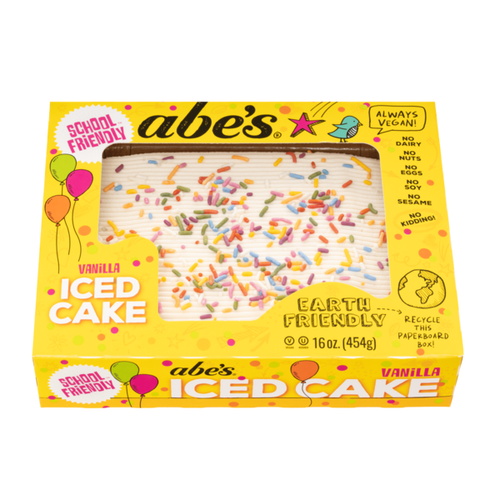 Abes Vegan Iced Vanilla Cake