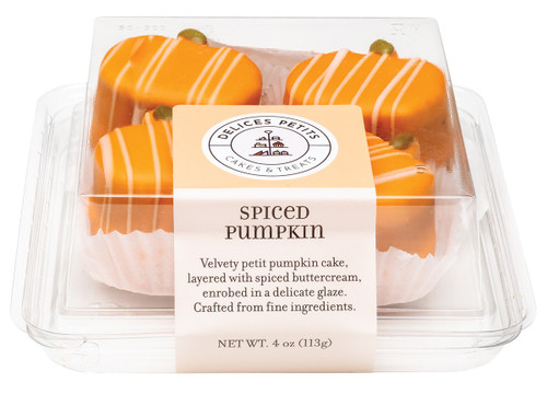 Delices Petits Spiced Pumpkin Petit Four, 4pk Brown Box