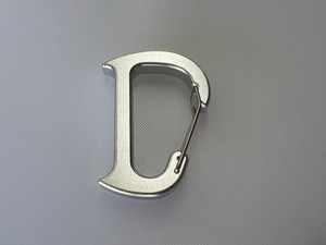 Large MicroFin carabiner on a white background, showing its extended D-shaped frame and spring gate design.