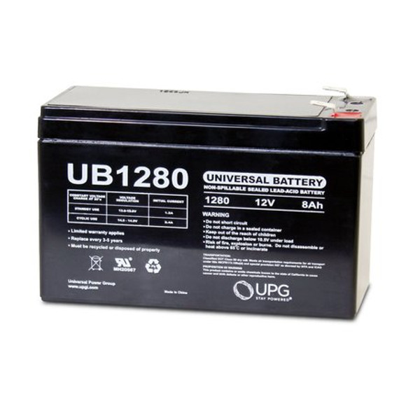 Universal Power Group UPG UB1280-F2 12 V 8 Ah F2 Terminal Sealed Lead Acid (SLA) AGM Rechargeable Battery