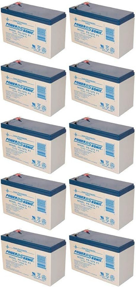 Power-Sonic PS-1270F1 12V 7Ah F1 AGM Rechargeable Batteries - 10 Pack