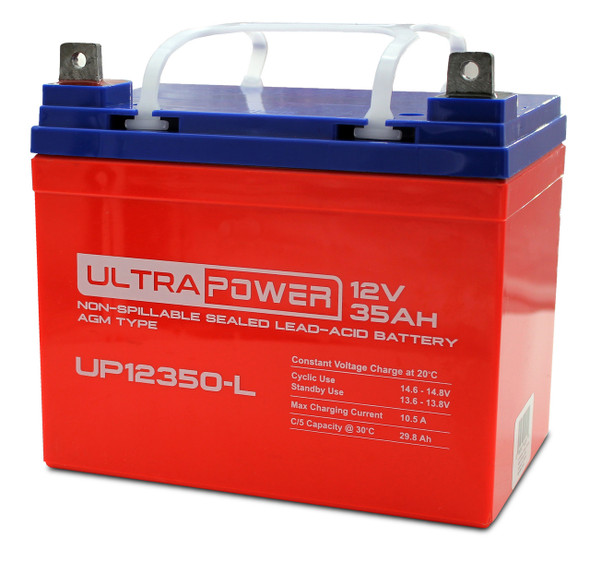 ULTRAPOWER UP12350-L 12V 35Ah L1 Rechargeable Maintenance-Free Absorbent Glass Mat (AGM) Battery