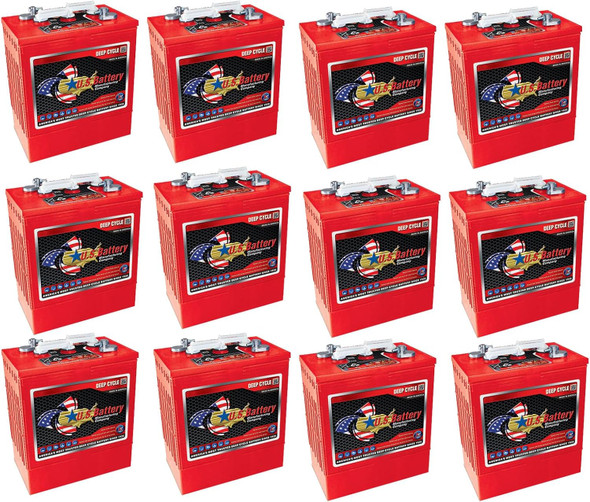 U.S. Battery US 305 XC2 6V 310Ah Deep Cycle Flooded Battery (Group 902 305) - 12 Pack