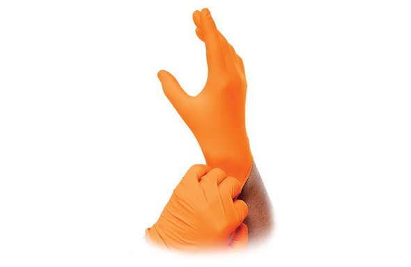 Outrageous Orange 8 mil Disposable Powder-Free Nitrile Gloves - Orange, 1000 Count