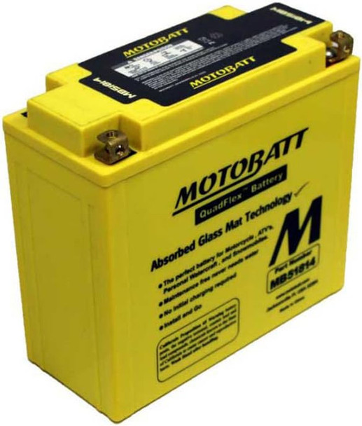 MotoBatt MB51814 12V 22 Ah 220 CCA Sealed Lead Acid (SLA) AGM Maintenance Free Battery Replaces Yuasa BMW 51814 51913 Yuasa YT19BL-BS ODYSSEY PC680