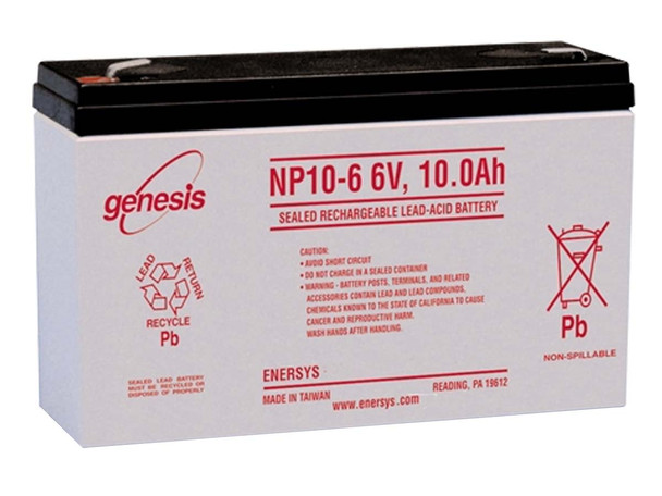 EnerSys Genesis NP10-6 6V 10 Ah F1 Terminal Sealed Lead Acid (SLA) Rechargeable Maintenance-free Battery