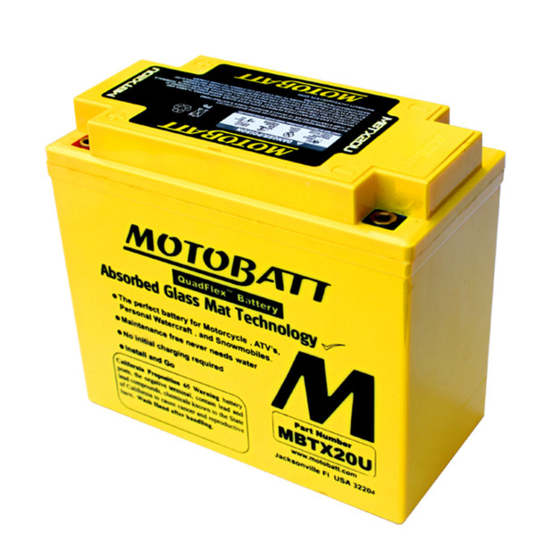 MotoBatt QuadFlex MBTX20U 12V 21 Ah 330 CCA AGM Powersports Battery
