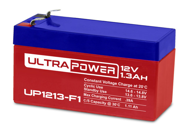 ULTRAPOWER UP1213-F1 12 V 1.3 Ah F1 Rechargeable, Maintenance-Free Absorbent Glass Mat (AGM) Battery