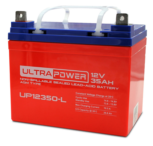 ULTRAPOWER UP12350-L 12 V 35 Ah L1 Rechargeable, Maintenance-Free Absorbent Glass Mat (AGM) Battery