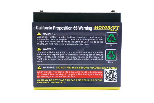 MotoBatt MHTX30 34Ah 650 CCA Hybrid Lithium Powersports Battery replaces YTX30L