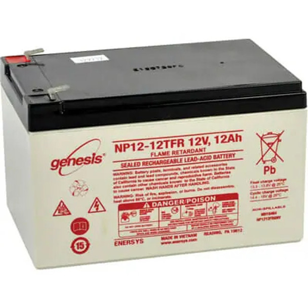 Interstate DCM0012 Replacement Wheelchair Scooter Battery  - EnerSys Genesis NP12-12TFR 12V 12 Ah F2 Terminal Flame Retardant Sealed Lead Acid (SLA) Battery for UPS WHEELCHAIR MOBILITY SCOOTER