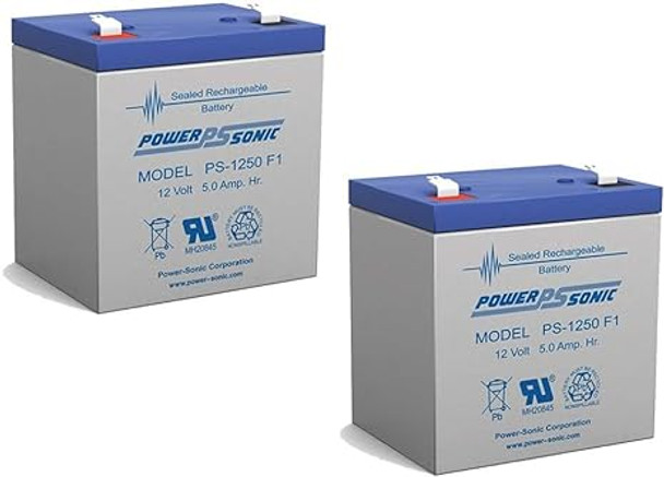 Power-Sonic PS-1250F1 12V 5Ah F1 AGM Rechargeable Battery