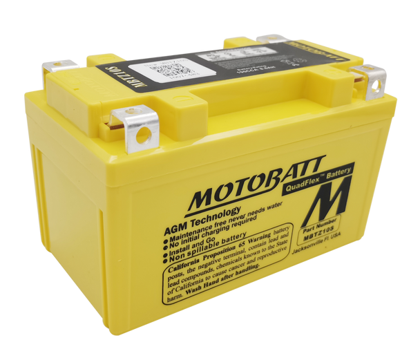 MotoBatt MBTZ10S 8.6Ah 190 CCA AGM Powersports Battery replaces YTZ10S