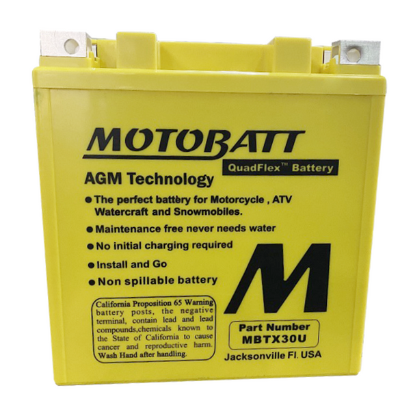 MotoBatt MBTX30U 34Ah 440 CCA AGM Powersports Battery replaces Y60N24A Y60N24ALB Y60N24LA Y60N24LA2 12N24-3 12N24-3A 12N24-4 12N24-4A YIX30 YIX30L YIX30L-PW YIX30L-BS YIX30L-BS-PW YB30LB YB30CLB Y60N30LA Y60N30LB GYZ32HL 52515 53030 ETX30L ETX30LA ETX30 PC925