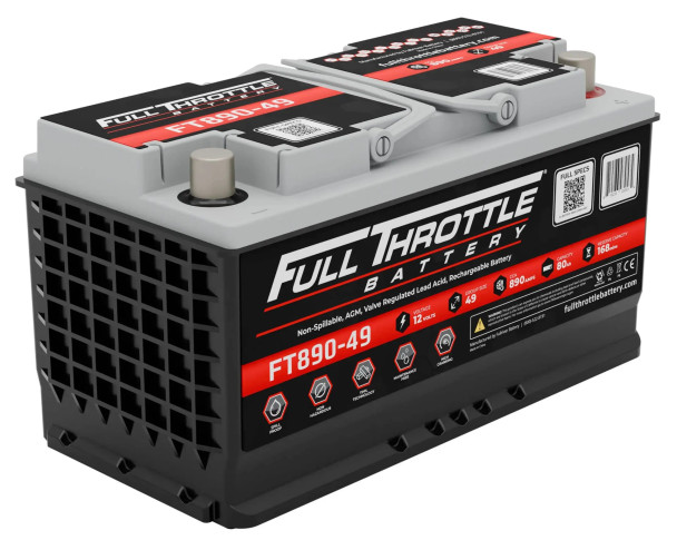 Fullriver Full Throttle FT890-49 80 Ah 890 CCA AGM Battery (Group 49)