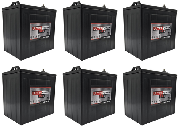 ULTRAPOWER Pro UPGC2 6V 220Ah ELP Flooded Lead Acid Battery (Group GC2) - 6 Pack