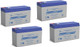 Power-Sonic PS-1290F2 12V 9Ah F2 AGM Rechargeable Batteries - 4 Pack