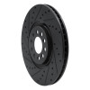 R1 00-06 Audi TT Quattro Front Left Drilled & Slotted Black Brake Rotor