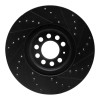 R1 00-06 Audi TT Quattro Front Left Drilled & Slotted Black Brake Rotor