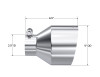 MBRP Universal T304 Stainless Steel Tip 2.5in ID / 5in OD Out / 6.5in Length Angle Cut Single Wall