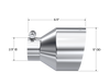 MBRP Universal T304 Stainless Steel Tip 2.5in ID / 5in OD Out / 6.5in Length Angle Cut Single Wall