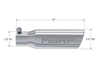 MBRP Universal Tip 3in O.D. Angled Rolled End 2 inlet 10 length