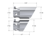 MBRP 2008 Ford F250/350/450 6.4 L 4 inlet 5 Tip Cover Set - 6 and 9 in length