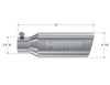 MBRP Universal Tip 4in OD 2.5in Inlet 12in Length Angled Cut Rolled End Clampless No-Weld T304