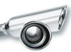 Borla 2.25in Inlet 4in Round Rolled Angle Cut Resonated x 13in Long Exhaust Tip