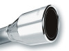 Borla 2.5in Inlet 4.5in Round Rolled Angle Cut Phantom X 7.75in Long Embossed Universal Exhaust Tips