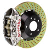 Brembo 04-10 5-Series (Excl. xDrive/M5) Rear GTR BBK 4 Pist Billet 345x28 2pc Rotor Drilled- Nickel