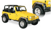 Bushwacker 97-06 Jeep TJ Fender Flares Large Pocket Style Euro Ribicon Conversion Package - Black