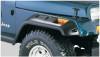Bushwacker 87-95 Jeep Wrangler Cutout Style Flares 2pc Cutting Optional Not Renegade - Black 10057-07