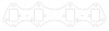Cometic Ford Gen-1 FE V8 .030in MLS Exhaust Manifold Gasket Set - 1.560in x 2.310in Rectangle Port