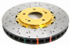 DBA 03-05 Evo 8/9 Front Drilled & Slotted 5000 Series 2 Piece Rotor Assembled w/ Gold Hat
