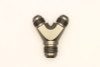DeatschWerks 8AN Male Flare + 8AN Male Flare to 10AN Male Flare Y Block Fitting