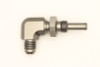 DeatschWerks 6AN Male Flare To 5/16in. Male Barb Bulkhead Adapter 90-Degree (Incl. Nut)